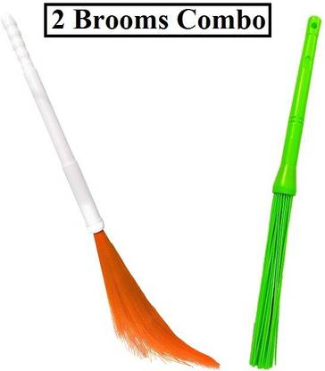 BARBYAM Adjustable Plastic Color Broom Dustpan Phool Kharata Jhadu ...
