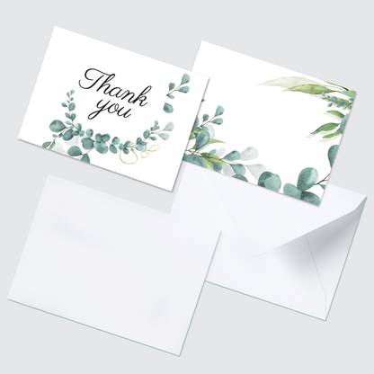 CLICKEDIN Beautiful Thank you card & Envelop Set Of 24 Card Unique Design Greeting Card
