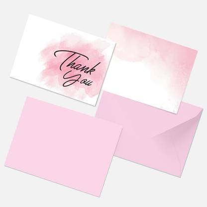 CLICKEDIN "Thank You" 24 Pieces Mini Blank Greeting Cards with Designed Envelopes 6 x 4 Inch Note Card and Envelop Set Greeting Card