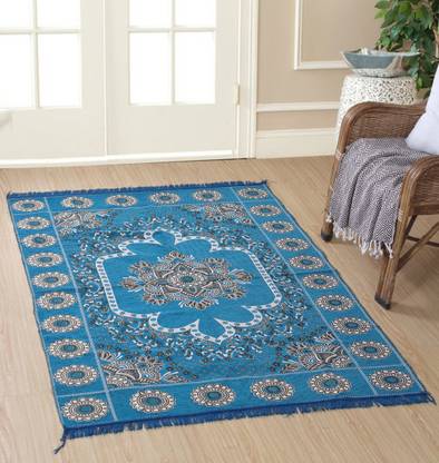 MKz Home Decor Blue Chenille Carpet