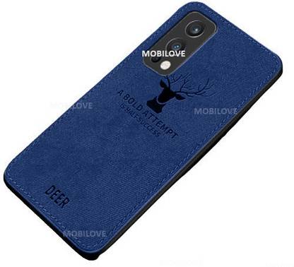 MOBILOVE Back Cover for OnePlus Nord 2 5G | Deer Pattern Cloth Texture Leather Finish Soft Fabric Case