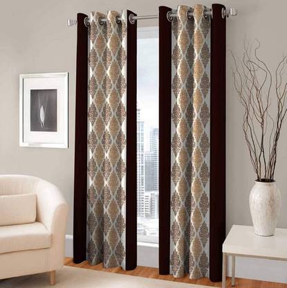 Sarraz 214 cm (7 ft) Door Polyester Semi Transparent Curtain (Pack Of 2)