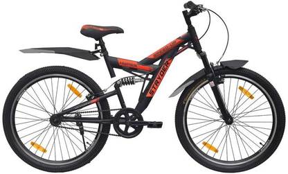 STRYDER HYPER 26” T Dual Suspension MTB Unisex Premium Single Speed Bicycle - Matt Black 26 T (inch) Mountain Cycle