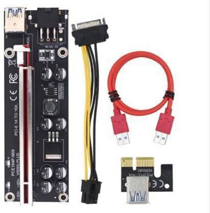 Xsentuals STC PCIe Riser Adapter VER 009S Plus PCI-E 16x to 1x 60 cm USB 3.0 Extension Cable and 4 Pin 6 PinB-SATA Power -Ethereum Mining ETH GDDR4 16 GB NVIDIA Chipset 64 bit 120 MHz Graphics Card