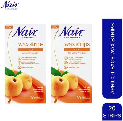 Nair Apricot Face Wax 40 Strips Pack of 2 Strips