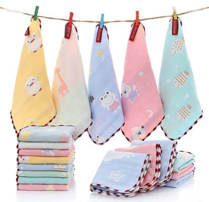 CLUZE Women's Cotton Face Towels - Square Handkerchief For Women/Kids/Girls (Multicolour) (Size 25x25 cm) (Pack Of 6) ["Multicolor"] Handkerchief