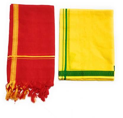 SHERHAAN Solid Yellow, Gold Lungi
