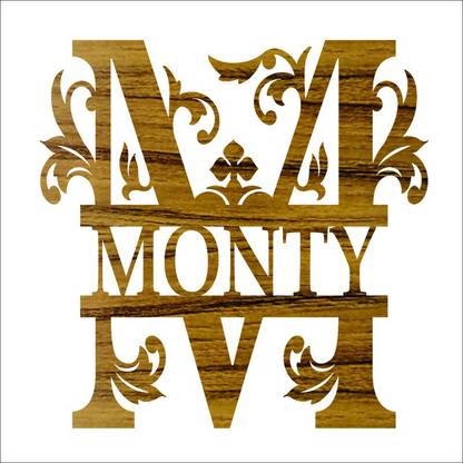Dzire Gifts Wooden Monogram Name Plates Teak M Name Plate