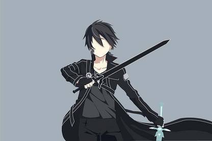 Sword Art Online Kazuto Kirigaya Kirito Sword Art Online Minimalist Matte Finish Poster Photographic Paper