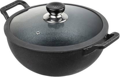 Vinod Cookware Kadhai 26 cm diameter with Lid 4.3 L capacity