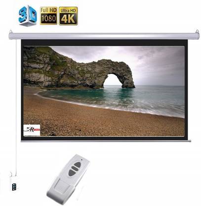 Moiz lite Series Motorised Projector Screen (8 Ft. (W) x 6 Ft. (H) - 120" Inch) Diagonal View in 4:3 Ratio Aspect, Ultra HD, 4K Technology, Active 3D Projector Screen (Width 243 cm x 182 cm Height)