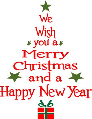K2A Decor 67 cm wish you a merry christmas and happy new year Self Adhesive Sticker