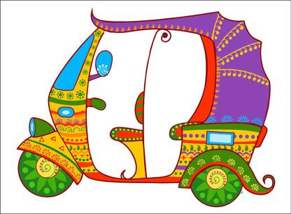 Sahaj Décor 91 cm kids image most beautifull train car bus images sticker picture wallpaper size by [ 91x52] Self Adhesive Sticker