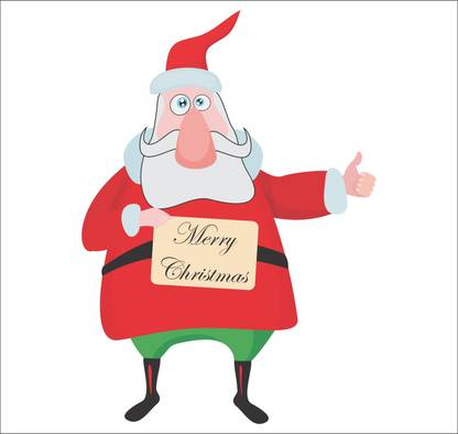 K2A Design 48 cm santa claus wishes merry christmas Self Adhesive Sticker