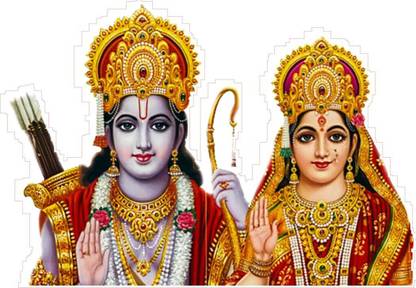 arn décor india 91.44 cm seeta raam image wall sticker Self Adhesive Sticker