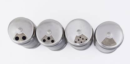 BSD Stainless Steel Twist Salt Sprinkler (Set of 4) Four Easy Modes for any type of Spice Sugar Sprinkler Shaker 99 gm