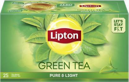 Lipton GREEN TEA PURE LIGHT 25 TEA BAGS PACK OF 2 50 P.C.S Lemon Green Tea Bags Box