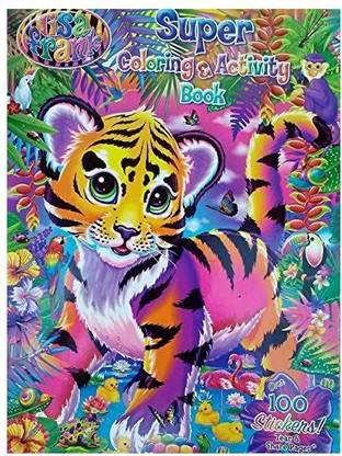 Yunona Lisa Frank Tiger Art Cover Coloring and Activity Book with 100 Stickers