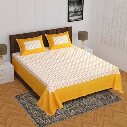 double cotton bed sheet Cotton Double Flat 151 TC Printed Bedsheet