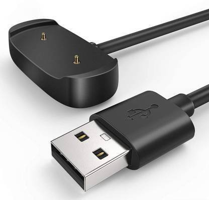 Laksh Charger Cable Compatible with Amazfit GTR 2, GTR 2e, GTR 2 eSIM, GTS 2 Mini, GTS 2e, GTS 2, BIP U, BIP U Pro, Pop Pro - USB Charging Cable 3.3ft 2 A 0.02 m Micro USB Cable (Compatible with Amazfit GTR 2, GTR 2e, GTR 2 e SIM,, Black, One Cable) Power Meter for Cables