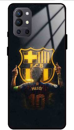 NDCOM Back Cover for OnePlus 9R FC Barcelona Aesthetic Printed Glass Case