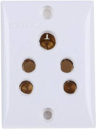 KLICK 5 Pin Socket, Switch Socket for Domestic and Commercial Use, Heavy Duty, Heat Resistive (240V, Part of 5) 6 A Five Pin Socket