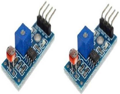 HemCorp Photo-Resistor LDR Sensor Module with 10k Ohm 3362 veriable Potentiometer for sensitivity adjust , (0 and 1)D0+1AO (Pack Of 2) Micro Controller Board Electronic Hobby Kit