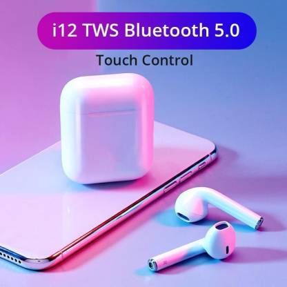 I12 Audio EarBass Epods TWS Earbuds with 40H Playtime Bluetooth Headset (White) Bluetooth Headset