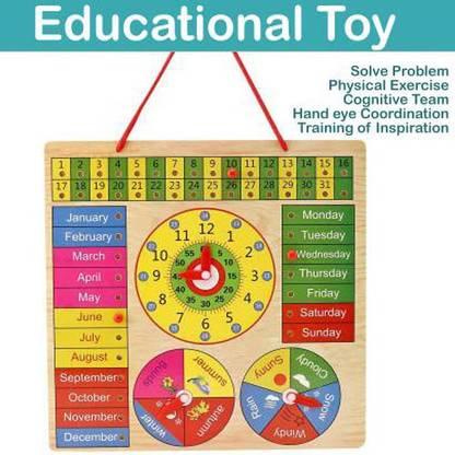 SALEOFF Clock Calendar Days Month Week Season Weather 6 in 1 Wall Mount11