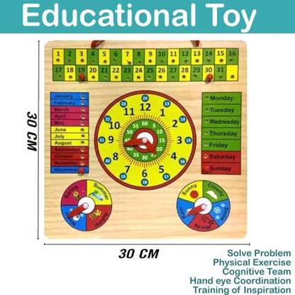 SALEOFF Clock Calendar Days Month Week Season Weather 6 in 1 Wall Mount30