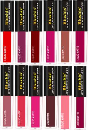 Shaggy Trending Fashion Colour Non Transfer Liquid Matte Lipstick Combo Of 12