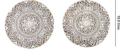 Global Art Traders Mandala Art Fabric Printing Stamp – Indian Handcrafted Textile Print Block – Pair of Round Shape Permanent Dye Block Stamp Handmade - Saree Design / Clay Art Block Printing Blocks