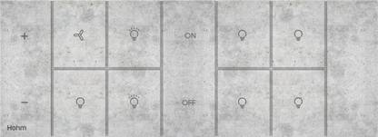 Polycab Hohm Vivere 8 Module WiFi Smart Integrated Concrete Material Touch Switch (5 On/Off Control +1 Fan Control+2 Dimmable Points), Works with Alexa, Hohm Mobile App, IR Remote Control Smart Switch