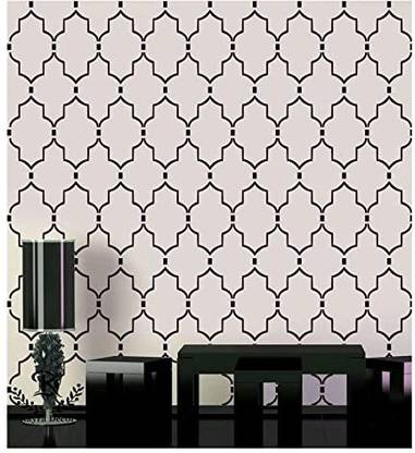 Kayra Decor Lattice Wall Design Stencils for Wall Painting for Home Wall Decoration Suitable for Room Decor, Ceiling and Craft (16 inch x 24 inch) (KHS448) KHS448 (SIZE:16" x 24")Beautiful reusable Wall Stencil