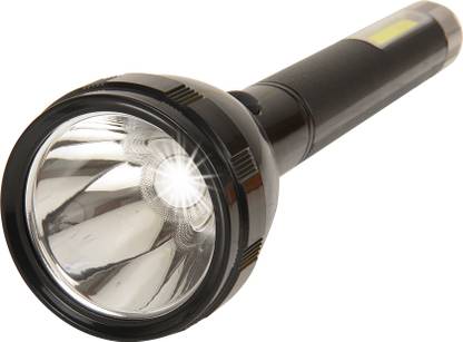 Care 4 JY-2080 Rechargeable Flashlight with 2 Steps Switch UV 18650 Lithium Battery Torch WITH 3W COB LIGHT + 5W MAIN TORCH Torch