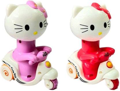 Galactic Hello Kitty toy fun pressure car toy Unbreakable Cartoon Push & Go Scooter Friction Toddler Car Toy multi color 2 pc set
