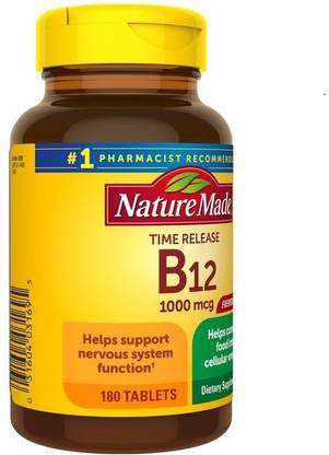 Nature Made Vitamin B12 1000 mcg Time Release Tablets, 180 Count