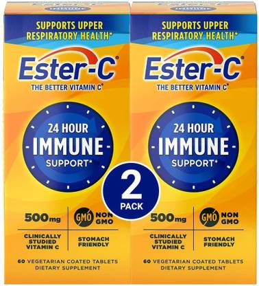 Ester-C Vitamin C, 500mg Tablets, 60-Count, Unflavored, Pack of 2