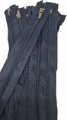 ZENITH Polyester Auto-Lock 8-inches Zip for Pants, Palazzos Navy Blue - Set of 10 8 inch Tailoring Zips Perfect Fasteners for Dressmaking Repairs & Embellishing Tailoring Zips Perfect Fasteners Blue Nylon Open-ended Zipper