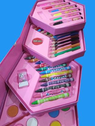 ePower all in one 46 Pieces Art Craft Kit Shaped Color Pencils (Set of 1, Multicolor)