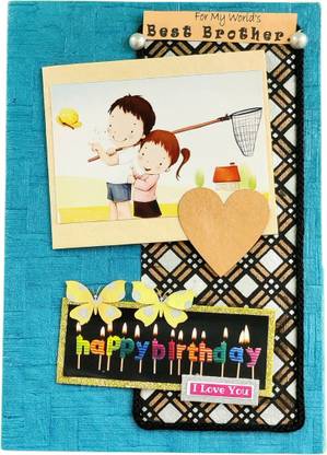 NATAL CRAFTS The handmade gift store Royal wishes with elegant crafts Natal Crafts Handmade Happy Birthday Greeting Card - for brother / cousin - Customize it with a message and a photo (Happy Birthday Occasion) Greeting Card