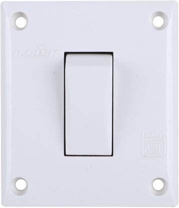 KLICK One Way Switch, Single Pole Light Switch, Fire Retardant, Heavy Duty, Electrical accessories for Homes, Offices and More (16A, Pack Of 5) 16 A One Way Electrical Switch