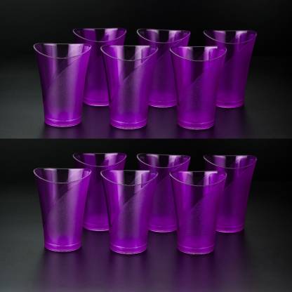 SOURIRE (Pack of 12) Unbreakable Plastic Transparent Drinking Water Juice Beer Glasses Glass Set Glass Water/Juice Glass