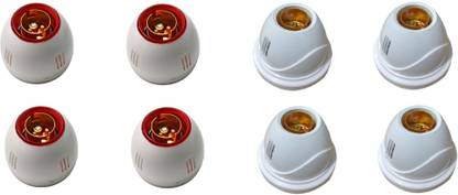 Electro Factory Red Ring Bulb Holder and White Fancy Bulb Holder Pack of 8 Plastic Light Socket