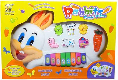 little laugh Musical Piano with 3 Modes Animal Sounds, Flashing Lights & Wonderful Music- Multi Color Keyboard Amplifier