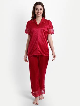 Women Red Shirt & Pyjama set