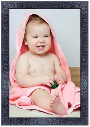 pnf New born Baby Frames with Acrylic Sheet (Glass)-1189-baby Digital Reprint 14 inch x 10 inch Painting