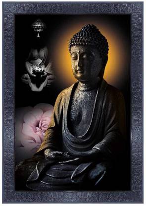 pnf Buddha Art Frames with Acrylic Sheet (Glass)18368 Digital Reprint 14 inch x 10 inch Painting
