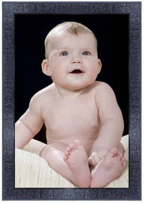 pnf New born Baby Frames with Acrylic Sheet (Glass)-0908-baby Digital Reprint 14 inch x 10 inch Painting