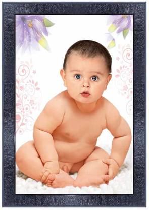 pnf New born Baby Frames with Acrylic Sheet (Glass)-1396-baby Digital Reprint 14 inch x 10 inch Painting